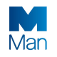 Logótipo da marca M Man de cor azul