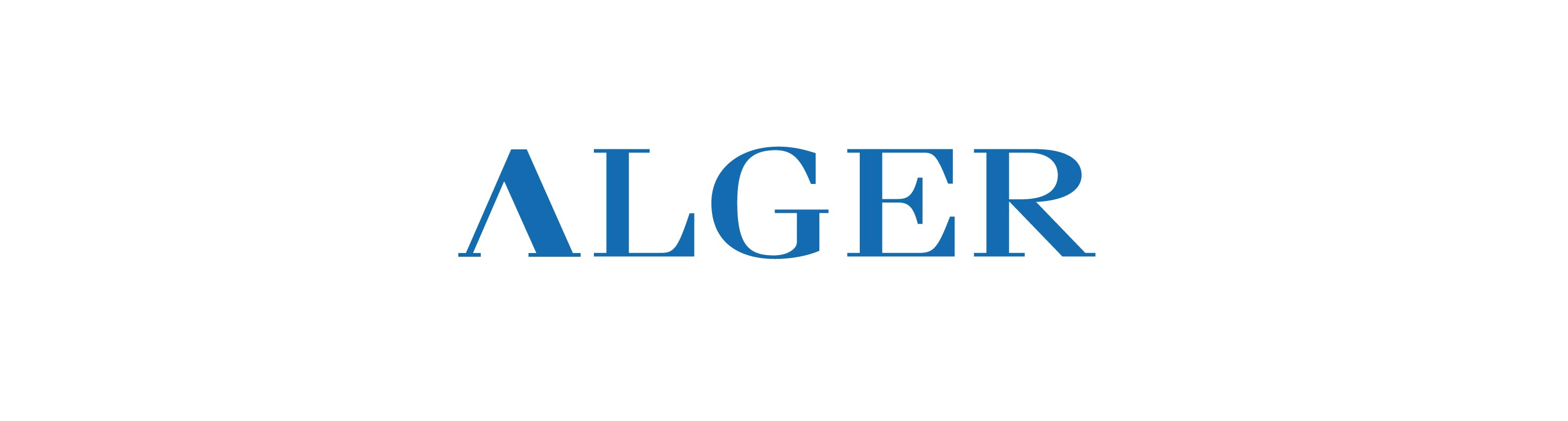 Alger logo in blue