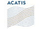 Acatis logo with the flag symbol patterned with gray and brown stripes
