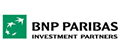 Logótipo da marca BNP Paribas investment partners juntamente com o simbolo verde com estrelas de cinco pontas cinzentas